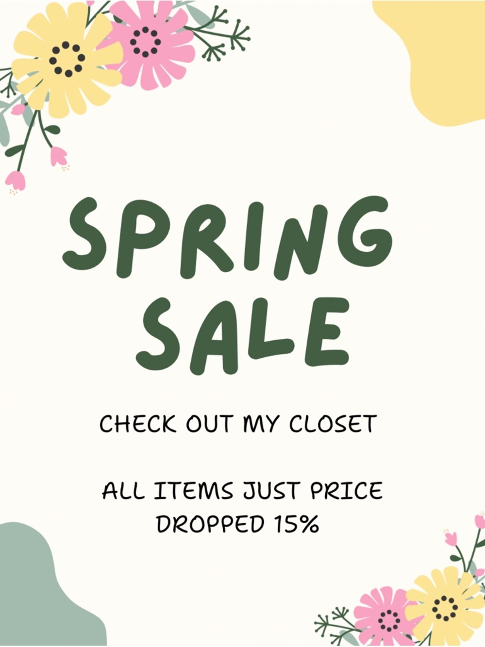 Spring Sale Graphic Sign - Green Text